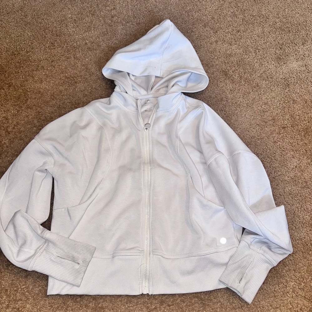 Apana Light Gray Zip-Up Hoodie
